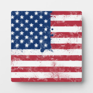 Plaque Photo Drapeau peint des Etats-Unis