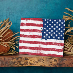 Plaque Photo Drapeau peint des Etats-Unis