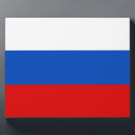 Plaque Photo Drapeau russe<br><div class="desc">Drapeau russe. Grand drapeau de la Fédération de Russie</div>