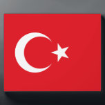 Plaque Photo Drapeau turc<br><div class="desc">Drapeau turc. Grand drapeau de la Turquie</div>