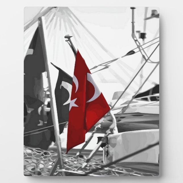 Plaque Photo Drapeau turc - Al Sancak (Devant)