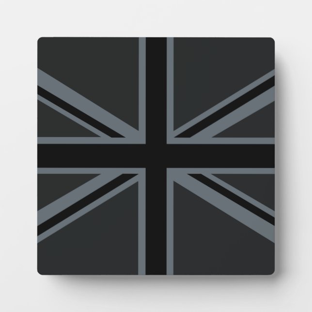 Plaque Photo Drapeau Union Jack noir (Devant)