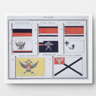 Plaque Photo Drapeaux russes, tiré d'un livre français de Drape
