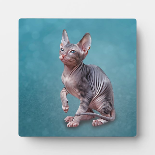 Plaque Photo Drawing Sphynx kitten (Devant)
