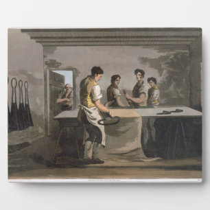 Plaque Photo Dresseurs de tissu, du "Costume du Yorkshire" engr