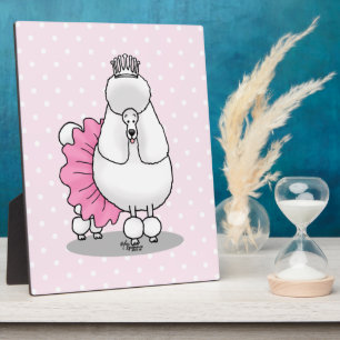 Plaque Photo Drôle Ballet Ballerina Princess Poodle Dog (blanc)