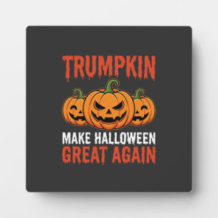 Plaque Photo Drôle de citrouille Trumpkin Halloween Parodie