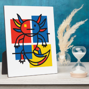Plaque Photo Drôle de motif d'art abstrait Axolotl Piet Mondria