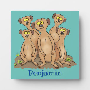 Plaque Photo Drôle dessin de la famille meerkat