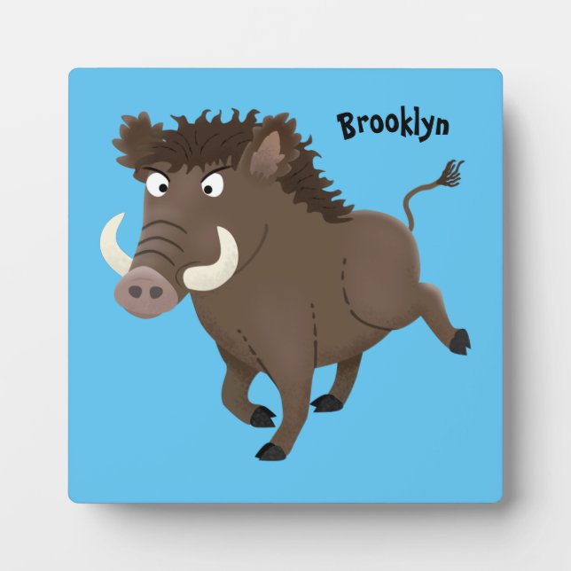 Plaque Photo Drôle dessin humoristique de rasoir de sanglier (Devant)