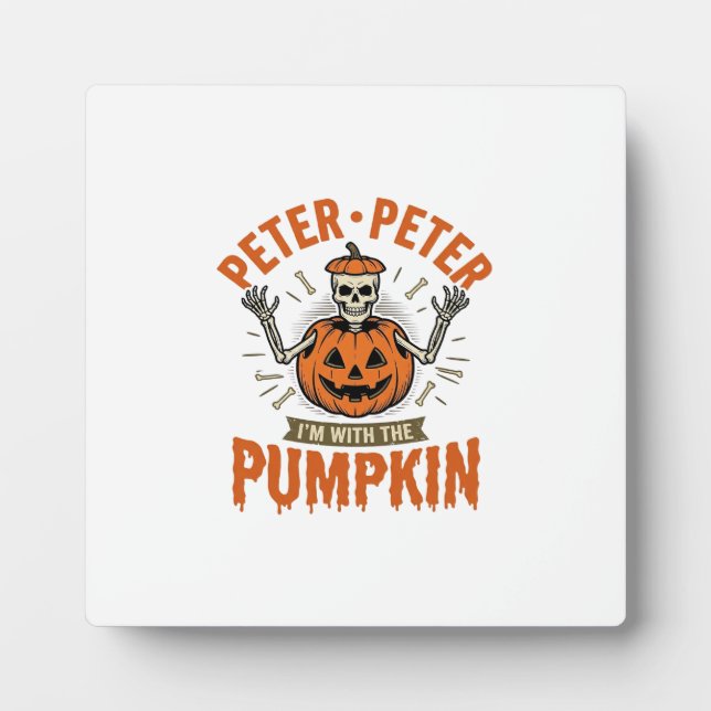 Plaque Photo Drôle Peter Peter Citrouille Halloween Squelette C (Devant)
