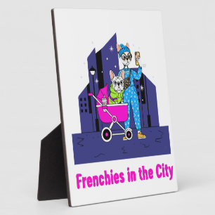 Plaque Photo Drôles de Frenchies en Ville Dessins Animés Fran