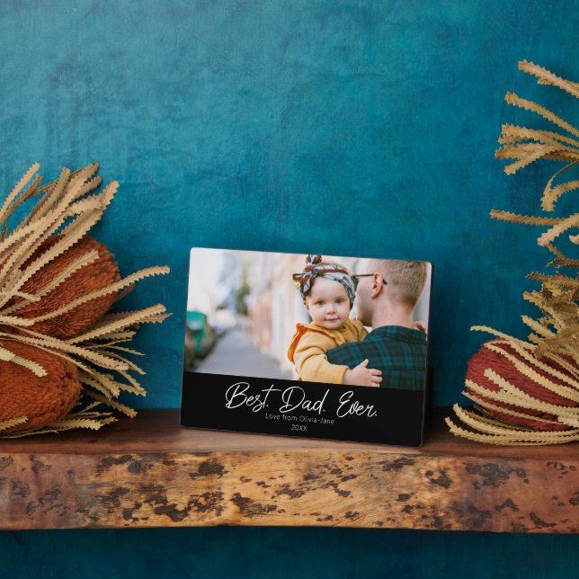 Plaque photo du meilleur papa jamais unique (Côté)