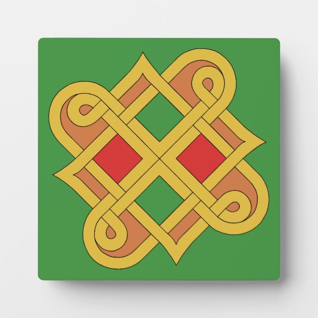 Plaque Photo Durrow Knotwork 2016 Rouge et Vert (Devant)