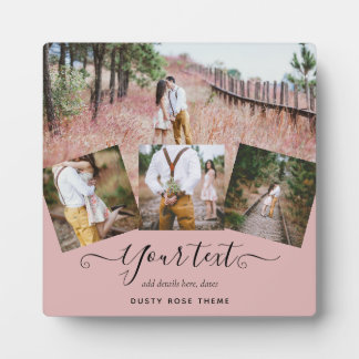 Plaque Photo Dusty Rose rose Newlywets Mariage PHOTO Cadeau