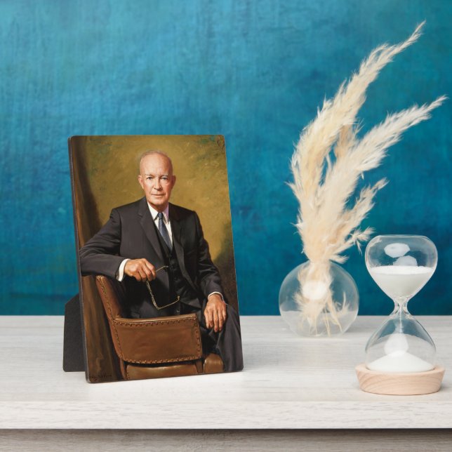 Plaque Photo Dwight Eisenhower Président Portrait de la Maison  (Côté)