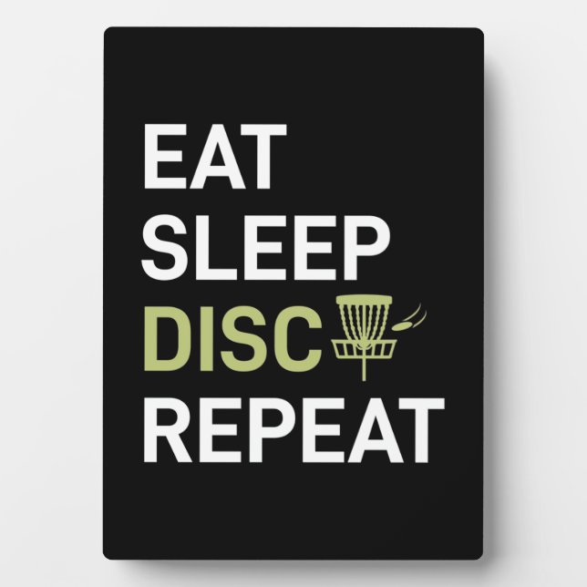 Plaque Photo Eat Sleep Disk Golf Répéter (Devant)