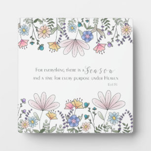 Plaque Photo Eccl 3:1 Pour tout il y a une saison