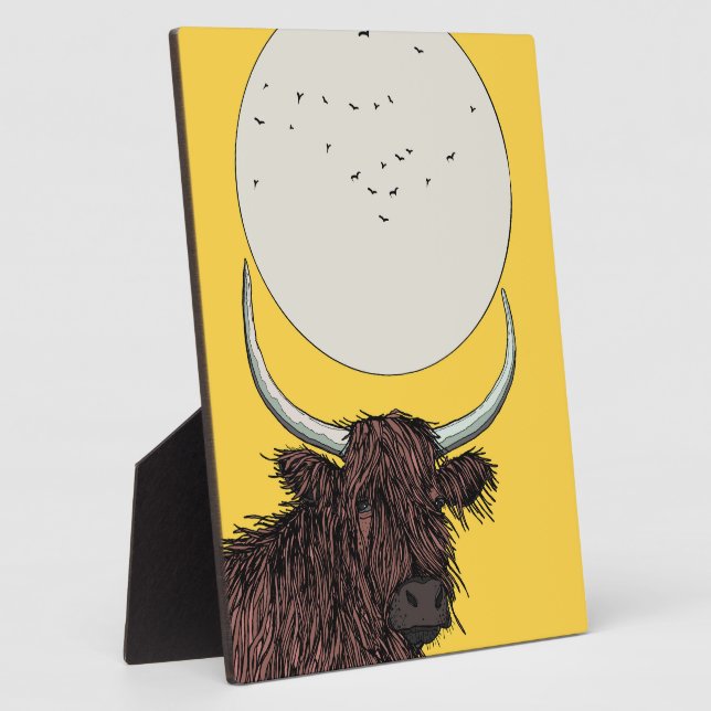 Plaque Photo Écosse Highland Cow (Côté)