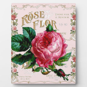Plaque Photo Écriture vintage française manuscrite Paris Rose r