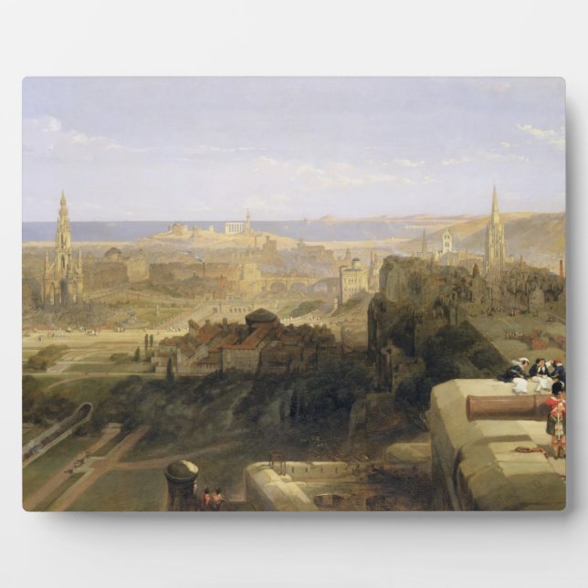 Plaque Photo Edimbourg du Château, 1847 (huile sur toile) (Devant)