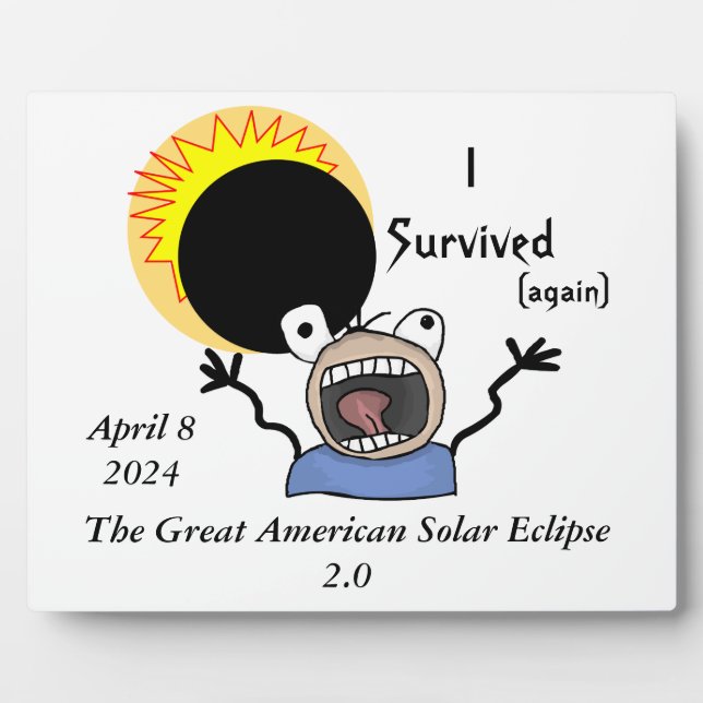 Plaque Photo Édition de survie de l'éclipse solaire 2024 (Devant)