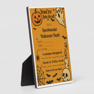 Plaque Photo Éffrayant Invitation Halloween Bash Fantômes et