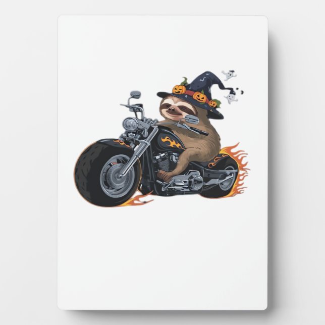 Plaque Photo Éffrayant Sloth Motorcycle Ride Halloween Biker Fu (Devant)