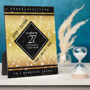 Plaque Photo Élégant 27e anniversaire de Mariage de musique