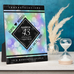Plaque Photo Elegant 43rd Opal Wedding Anniversary Celebration