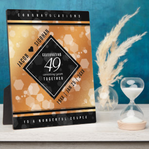 Plaque Photo Élégant 49ème anniversaire de Mariage de cuivre