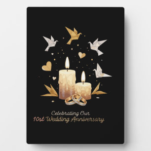 Plaque Photo Élégant Anniversaire de Mariage   Chandeliers en O