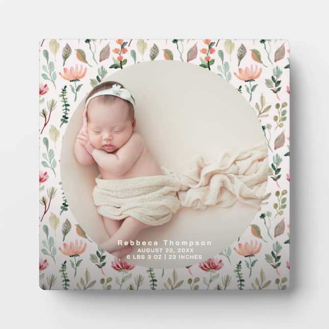 Plaque Photo Elegant Baby Photo Birth Announcement Keepsake  (Devant)