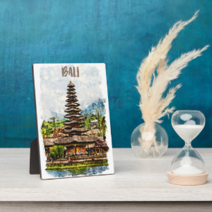 Plaque Photo Elégant Bali Indonésie Ulun Danu Beratan