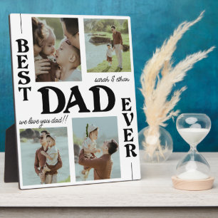 Plaque Photo Elegant Best Dad Ever 4 photo collage Fête des pèr