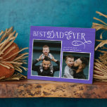 Plaque Photo Elegant Best Dad Ever Photo Blue<br><div class="desc">Celebrate the heart of your home with this Best Dad Ever Rustic Wood Photo Plaque, a meaningful Father’s Day keepsake designed to honor the man who does it all. Featuring a warm rustic wood background, natural texture details, and space for two cherished photos, this plaque brings family storytelling to life....</div>