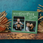 Plaque Photo Elegant Best Dad Ever Photo Green<br><div class="desc">Celebrate the heart of your home with this Best Dad Ever Green Rustic Wood Photo Plaque, a meaningful Father’s Day keepsake designed to honor the man who does it all. Featuring a warm rustic wood background, natural texture details, and space for two cherished photos, this plaque brings family storytelling to...</div>