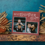 Plaque Photo Elegant Best Dad Ever Photo Red<br><div class="desc">Celebrate the heart of your home with this Best Dad Ever Rustic Wood Photo Plaque, a meaningful Father’s Day keepsake designed to honor the man who does it all. Featuring a warm rustic wood background, natural texture details, and space for two cherished photos, this plaque brings family storytelling to life....</div>