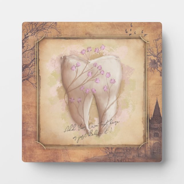 Plaque Photo Élégant cadeau dentaire Vintage à l'ancienne (Devant)