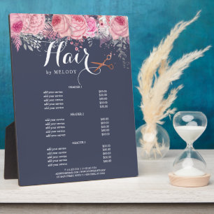 Plaque Photo Elégant ciseaux d'or rose cervices coiffeur