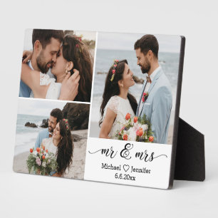 Plaque Photo élégant collage de photos de mariage mr &mrs anniv