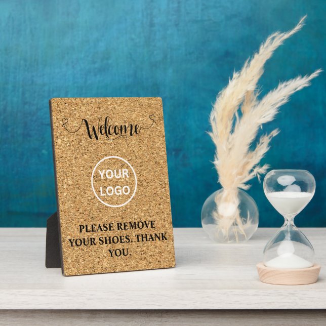 Plaque Photo Élégant Cork Bienvenue Accueil Veuillez Supprimer  (Côté)