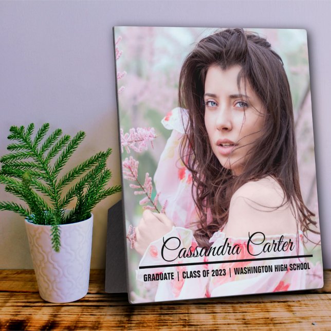 Plaque Photo Élégant Diplômé Photo personnalisée (Créateur téléchargé)