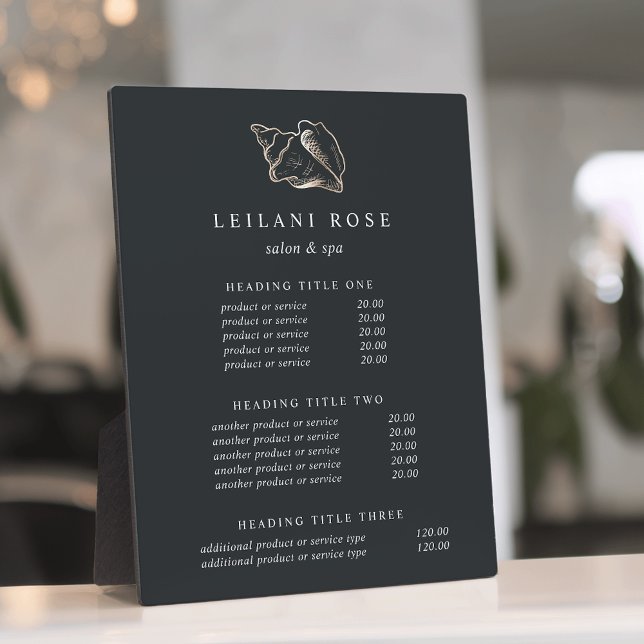 Plaque Photo Élégant Gold Conch Coque prix / services affichage (Créateur téléchargé)