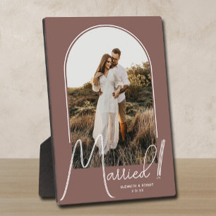 Plaque Photo Élégant Mariage Arc Rose photo Taupe