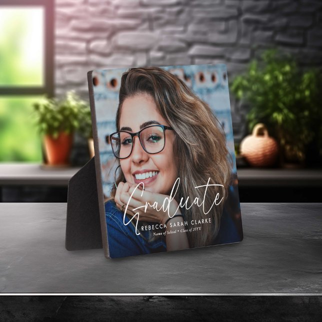 Plaque Photo Élégant Script Graduate Photoshop Keepsaké (Créateur téléchargé)