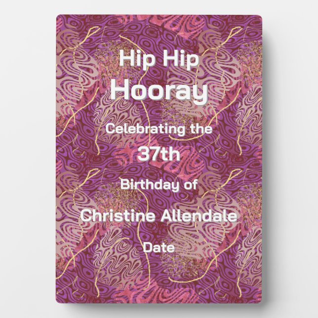 Plaque Photo Elegant Silhouette Stencil Abstract Art Birthday (Devant)