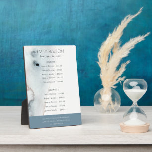 Plaque Photo Elégant Soft Aqua Blue Gold Beach Service Prix