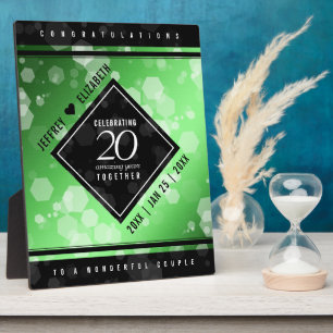 Plaque Photo Élégante 20e Mariage d'émeraude