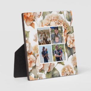 Plaque Photo Elégante aquarelle blanche vert orange boho